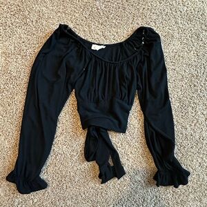 Listicle Black Long Sleeve Blouse‎